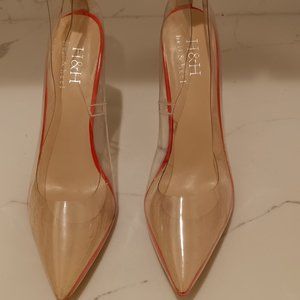 Hell and Heel Clear and Orange Women's Stiletto Heels Size 11